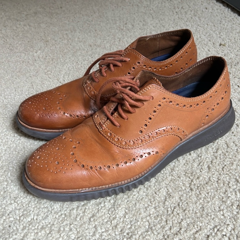 Cole Haan Zerogrand Wingtip Oxford in brown/acorn color men’s 9